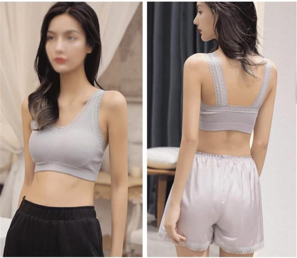 Gray No Steel Gathering, Tube Top Integrated, Bra Wrapping Chest, Anti-Glare Back, Sling Underwear