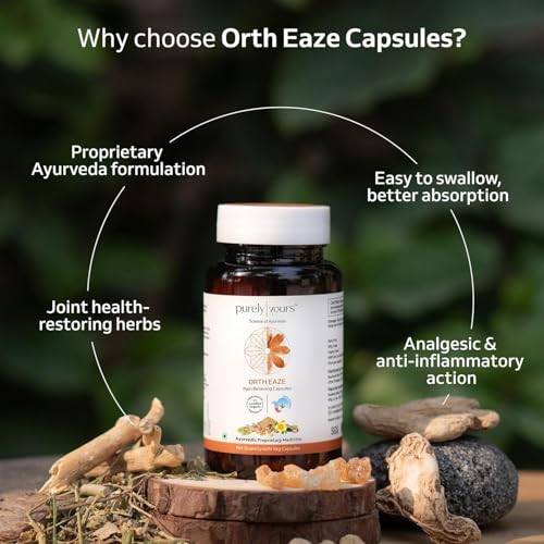Image of Purely Yours Orth Eaze Joint Pain Relief Capsules | For Joints and Knee Swelling, Pain & Inflammation | Ayurvedic Pain Relief | Enhances Mobility | 60 Veg capsules