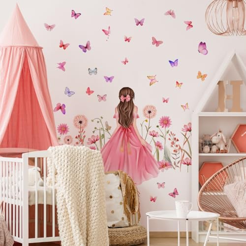 Vinilos Decorativos Mariposa para Pared 2 Piezas Rosado miniatura 2
