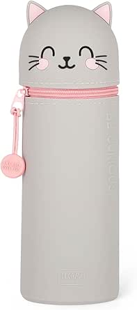 Legami - 2-in-1 case made of soft silicone, Kawaii, pen holder