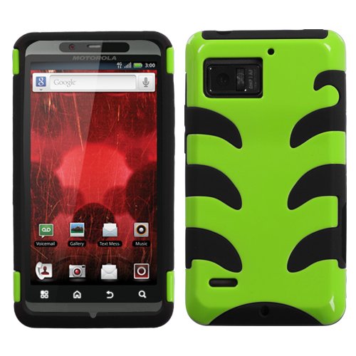 Hybrid Design Dual Layer Green/Black Protector Case for Motorola Droid Bionic xt875