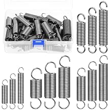 Glarks 36pcs Stainless Steel Extension Springs with Opening Hook Sets 12 Sizes Small Spring Tension Spring Wire Assortment for Machinery Construction Industrial