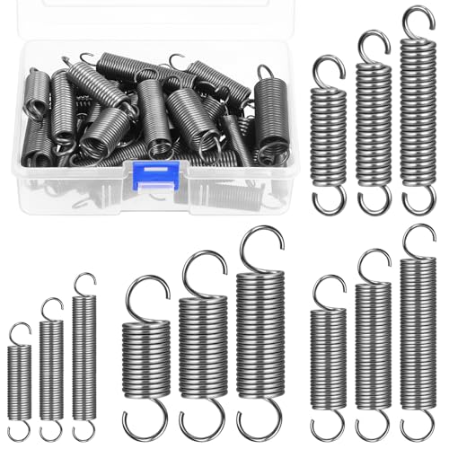Glarks 36pcs Edelstahl-Verlängerungsfedern mit Öffnungshaken Sets 12-Größen-kleines Federspannungs-Feder-Drahtsortiment für Maschinenbau Industrie