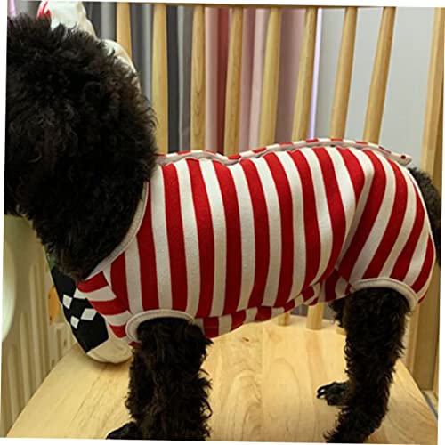 Traje postoperatorio para perros Toddmomy pack de 3 ropa transpirable a rayas burdeos 3