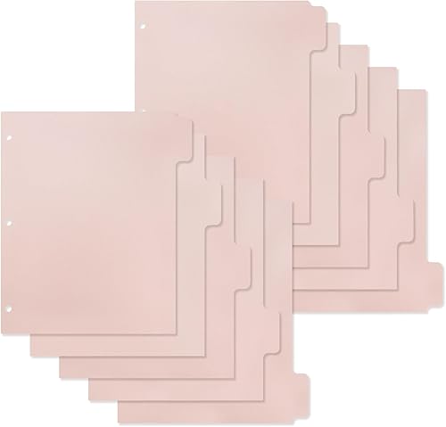 Miniatura 10 de Buqoo Juego de separadores de plástico de 3 anillas, separadores de 5 pestañas, separadores de hojas, separadores de páginas, separadores de índice