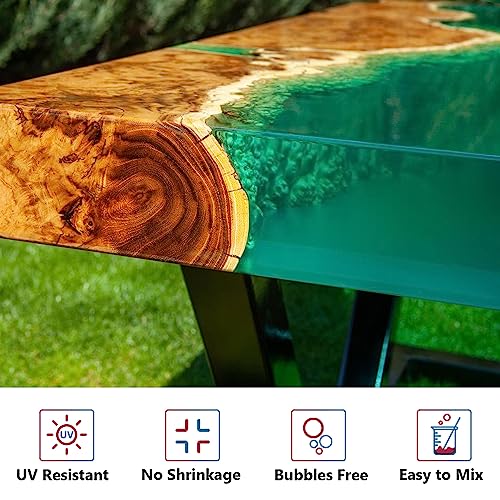 EPRESINART Table Top Epoxy Resin 1 Gallon Crystal Clear Resin Kit 0.5 Gallon Resin and 0.5 Gallon Hardener for Countertops River Tables - Image 2