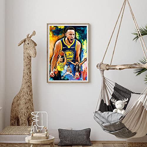 Seollx Stephen Curry Poster,Stephen Curry 16" X 24" Art Print Poster,Superstar Stephen Curry Wall Art Print,Golden State Warriors Wall Art- Great Gift For Basketball Fans Kids And Adults,No Frame #TOP2