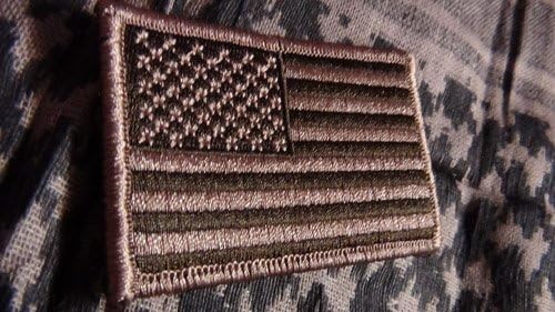 Tactical USA Flag Patch - Desert Tan 2"x3" Hook and Loop backing