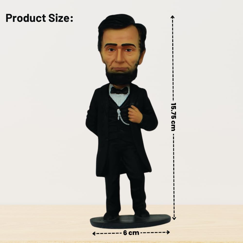 The Abraham Lincoln Bobblehead Table Top Figure, 5 inch Tall, Perfect for Desk, Home, Office and car,for 15+ Years Age.