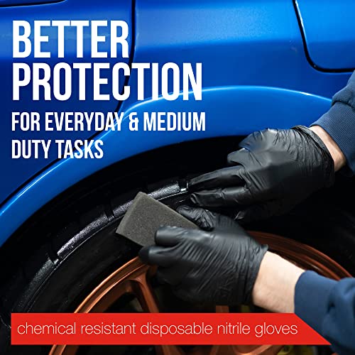 Eqpt Disposable Nitrile Gloves, Powder Free, Black, Box Of 100, Commercial Grade, Food Safe (Large/X-Large) #TOP1