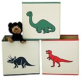 Dinosaur Cube Storage Bins Toy Organizers Trex Triceratops - 3 Pieces