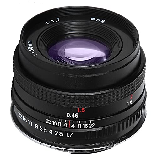 50 mm F1.7 Gran Apertura Estándar Prime Full Frame Retrato Lente de Enfoque Manual Compatible con cámara Canon EOS PK M42 SLR (Color : PK)