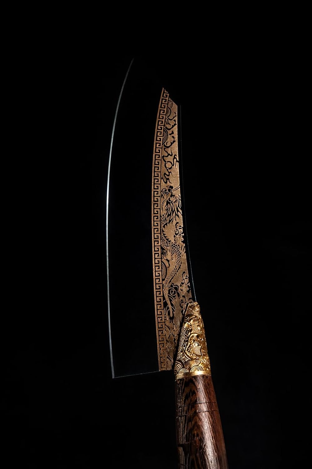 Dragon Engraved 8 Inch Chef Knife – Professional Japanese Style Kitchen Knife, Razor Sharp Stainless Steel Blade, Razor Sharp Stainless Steel Blade, Knife Gift for Chefs and Home Kitchen