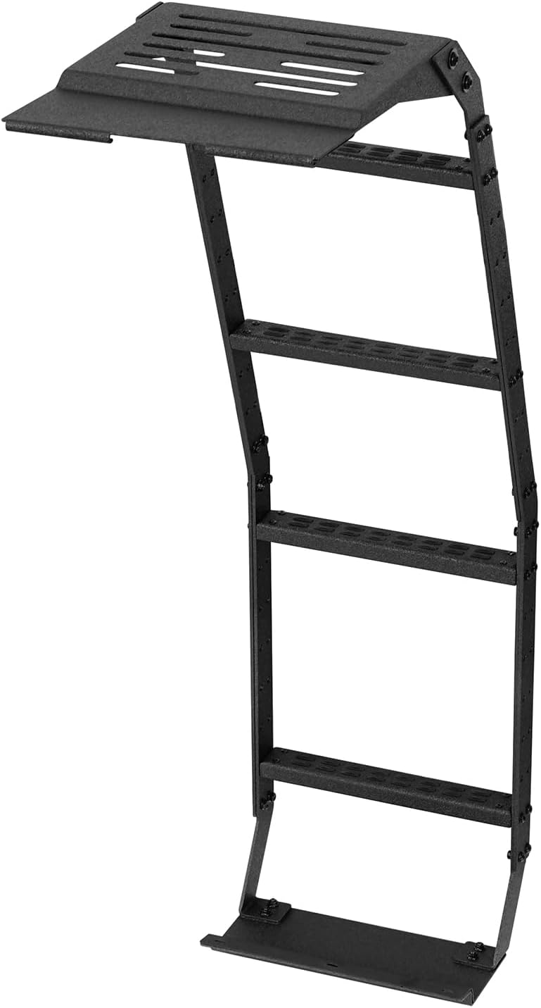 Hooke Road 4Runner Rear Hatch Ladder for 2010-2024 Toyota 4Runner 5th Gen, Tailgate 4-Step Roof Rack Access Ladder with 270-lb Load Capacity