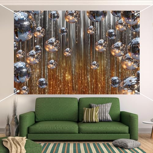 Fondo Disco Retro con Espejos y Luces 72x43 in miniatura 4