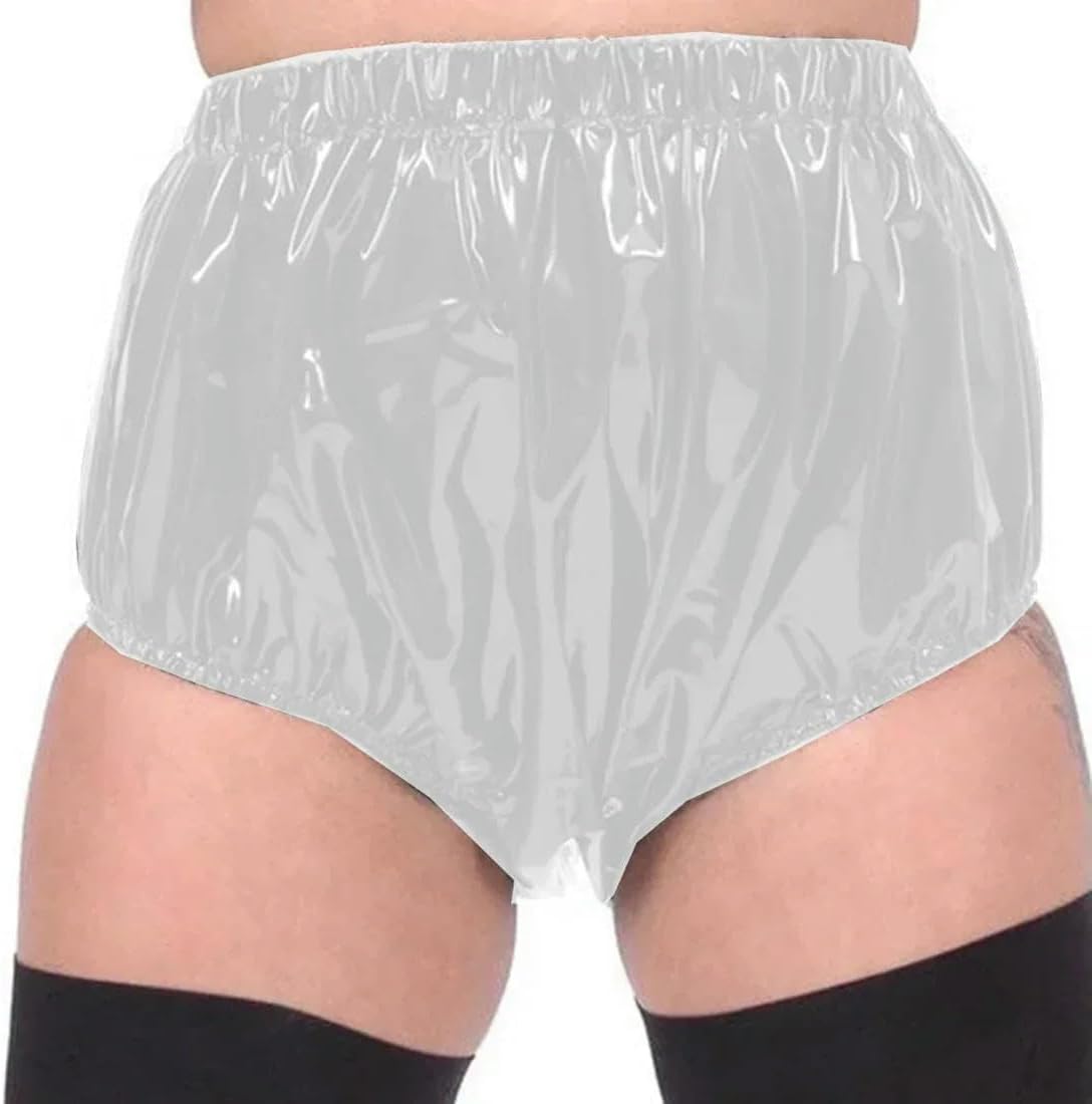 Unisex Waist Elastic Panties Exotic Lingerie PVC Leather Underwear Briefs Panties Clubwear