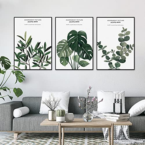 Plantes vertes tropicales affiche murale 70x100 cm set de 3 toiles modernes pour salon sans cadre