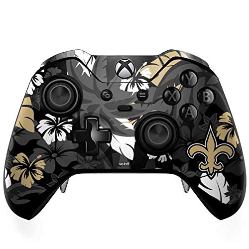 Skinit Decal Gaming Skin Compatible with Xbox One Elite Controller - Officially Licensed NFL New Orleans Saints Tropical Print Design