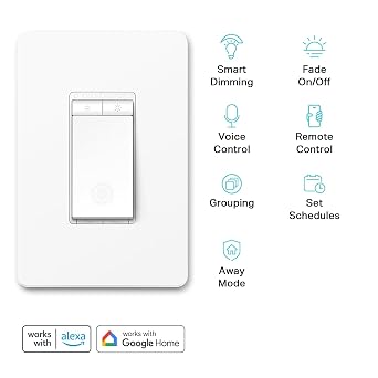 Kasa Smart Dimmer Switch HS220P3, Single Pole, Needs Neutral Wire, 2.4GHz Wi-Fi Light Switch Works with Alexa and Google Home, UL Certified,, No Hub Required, 3-Pack