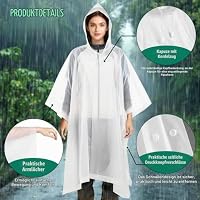 Aolegoo 2 Stück Regenponcho, EVA Wiederverwendbarer Tragbarer Unisex-Regencape für Survive, Fahrrad, Wandern, Camping, Angeln, Konzert, Stadion, Festival (Gelb) – Ansicht 4