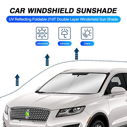 Image of KUST Windshield Sun Shade for Lincoln MKC SUV 2015 2016 2017 2018 2019 Sunshade Accessories Window Sun Protector Foldable Block UV Rays Keep Car Cooler