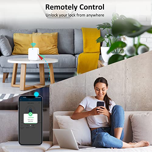 Zowill Wifi Smart Lock App Control, Keyless Entry Door Lock With Remotely Control, Touchscreen Keypads, Auto Lock Smart Deadbolt For Front Door, Home, Airbnb(Included G2 Gateway) #TOP4