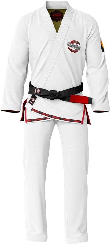 Premium Belgium White Sublimation Brazilian Pearl Weave Jiu Jitsu Gi - Built in Rash Guard - with Rash Guard Lining (BJJ GI)