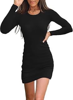 Womens Ribbed Scoop Neck Sleeveless Tank Dresses Basic Bodycon Mini Dress - Buy now