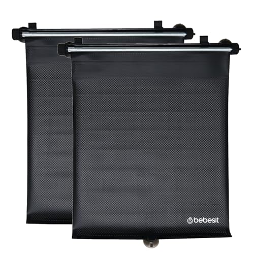 Listado de Venta de Cortinas de Tela . 45 Bebesit Protector Solar Enrollable para Auto, Porteccion para Bebé, Cortinas Retráctiles con Protección UV 50+, con Ventosas o Clips Ajustables, Juego de 2, Compatible con...