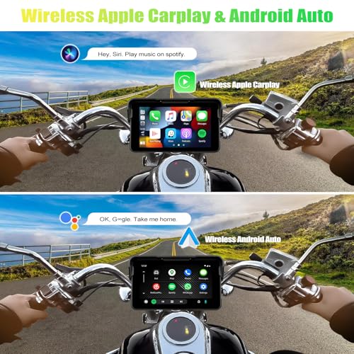 CAMECHO Removable Motorcycle CarPlay Screen, 5 Inch Touchscreen Wireless Car Play & Android Auto Screen for Moto, Motorbike, IP68 Waterproof, Bluetooth Trans, Navigation, Voice Control - Image 2
