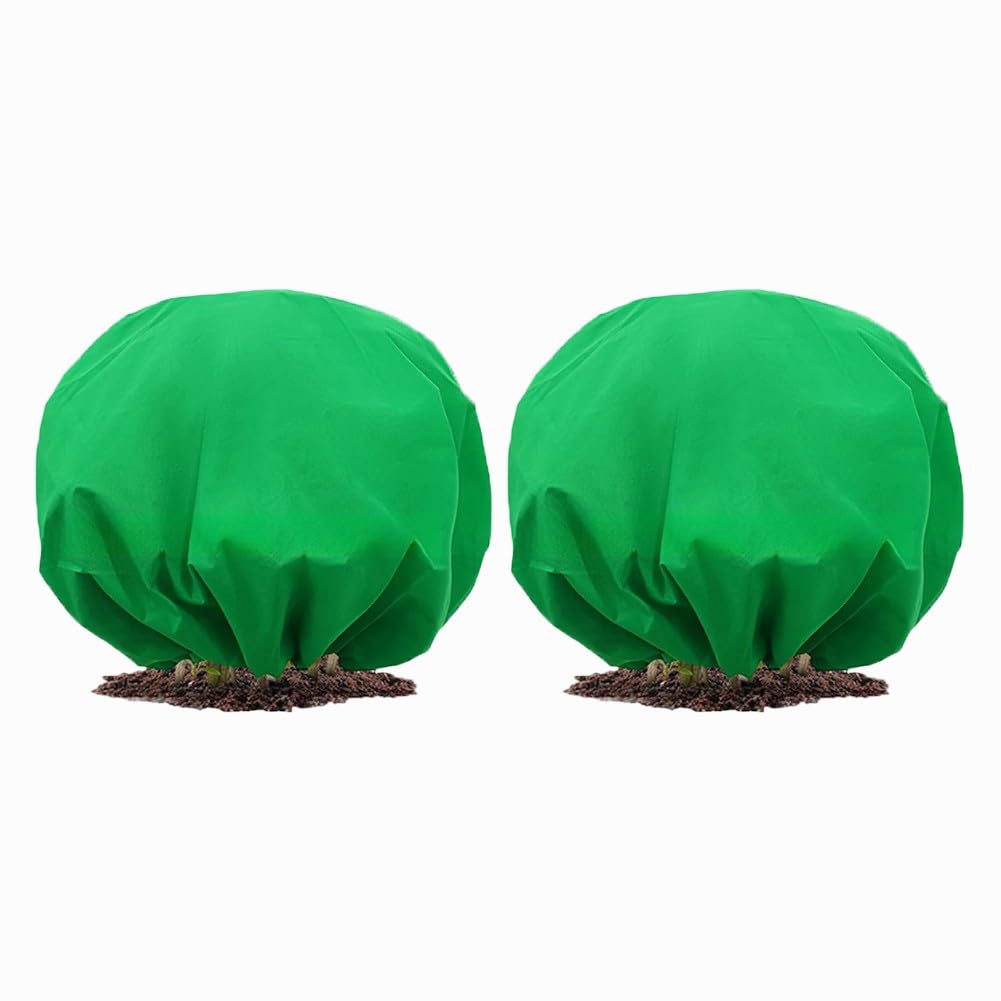 Copertura antigelo per piante in tessuto non tessuto, traspirante, verde, protezione dal freddo per piante da giardino, diametro di 190/250/296 cm, confezione da 2