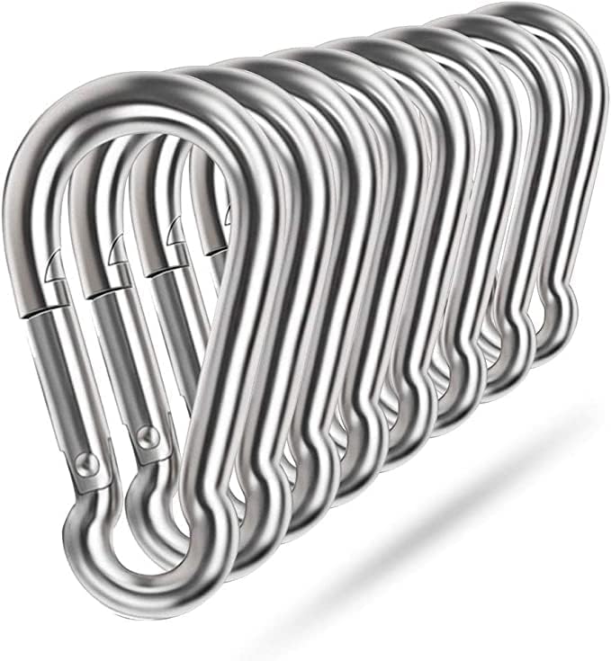 SNAP M7 7MM GLAV. 30 Pack M7 2-3/4 inch Spring Snap Hooks Heavy Duty Carabiner Clips Galvanized Steel Quick Link Clip for Camping Hiking Traveling Outdoor Swing Gym, 400Lbs Capacity