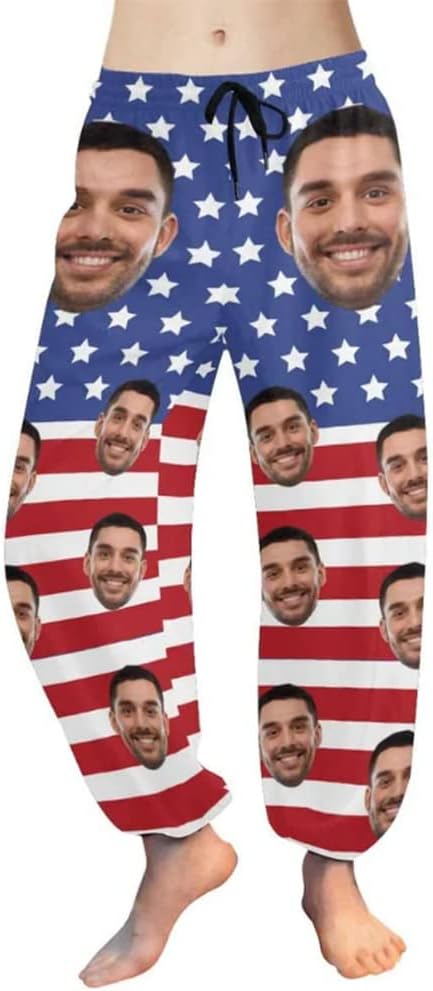 Custom Face Photo Active Sweatpants, Personalized Workout Yoga Joggers Harem Pants for Women