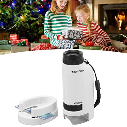 Microscópio para Crianças, Microscópio Portátil Portátil Com Luz LED, Mini Microscópio de Bolso para