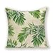 JPDP Poszewka na poduszkę z tropikalnym nadrukiem liście poszewka na poduszkę 45 x 45 cm lniane poszewki na poduszki 45 x 45 cm dekoracyjne poszewki na poduszki L1216-1