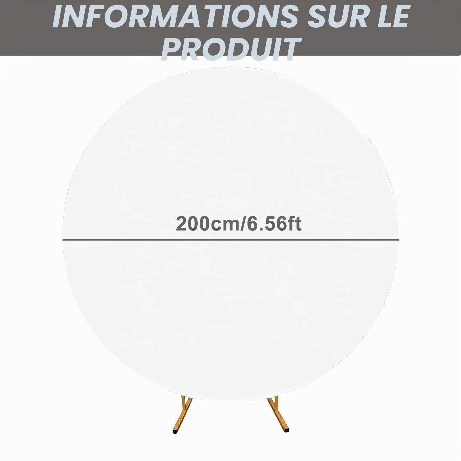 Fond blanc pur rond : couverture de fond arche diamètre 2 m, couverture de fond pliable blanche pour nouveau-né, photographie, accessoires (sans support)