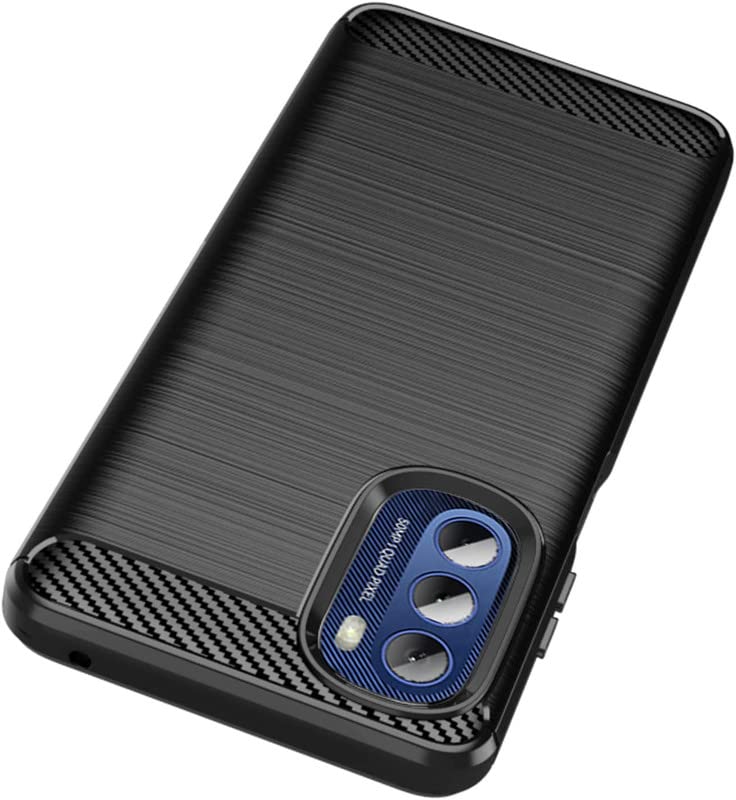 Image of NPRC Hybrid Ultra Slim Protective Case TPU Non-Slip Carbon Fiber Texture Shockproof Case Cover for Moto G Styles 2022 - Black