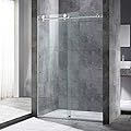 WOODBRIDGE Frameless Sliding Shower Door,MBSDC4876-C, 44" - 48" Width, 76" Height, 3/8" (10 mm) Clear Tempered Glass, Chrome Finish