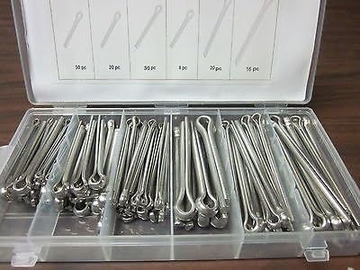 144pc G INDUSTRIAL TOOL STAINLESS STEEL LARGE COTTER PIN ASSORTMENT KIT SSLCP144
