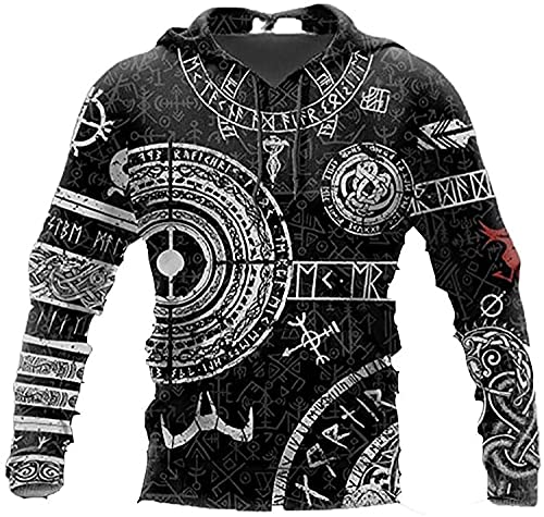 Vikings Tattoo Style Hoodie 3D Hoodie Unisex Full Size S-5XL For Men And Women