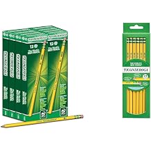 Ticonderoga Wood-Cased Pencils, Unsharpened, #2 HB Soft, Yellow, 96 Count and 24 Count Bundle