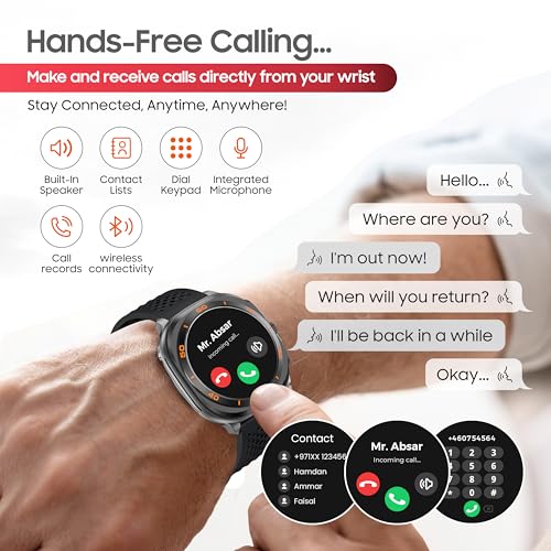 Image of Swiss Military DOM7 Smartwatch 1.43 inch AMOLED, Bluetooth Calling, Multi Language, Health & Sports Tracking, Wireless Charging, 7 Days Battery, IP67, iOS /Android Compatible, Silver Frame with Blue Strap