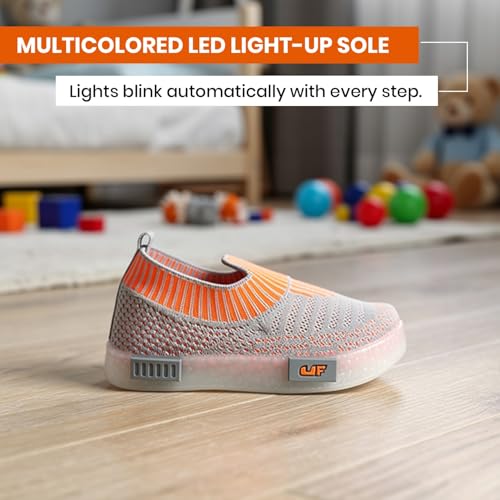 Image of Coolz Kids Unisex Casual Knitted Shoes with Multicolored LED Lights Blink-7 for 1-4 Years Boys and Girls