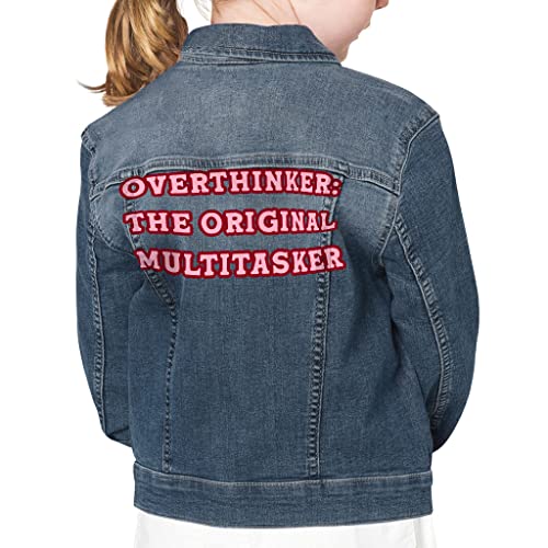 The Original Multitasker Kids' Denim Jacket - Overthinker Jean Jacket - Quotes Printed Denim Jacket for Kids
