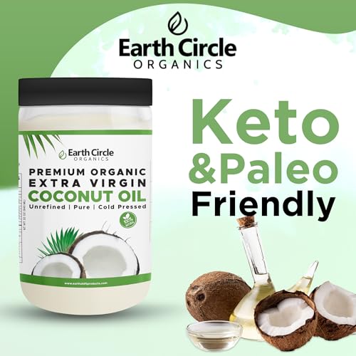 Earth Circle Organics Premium Ultra Pure Extra Virgin Coconut Oil, Cold Pressed, Baking, Smoothies, Skin & Hair Care, Gluten-Free, Keto & Paleo Friendly (32 Ounce Unrefined) - Pack of 2 - Image 6