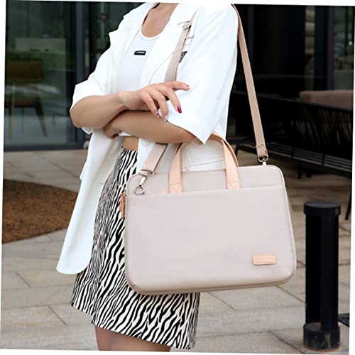 Bolso para Laptop Mujer Ligero y Acolchado Beige miniatura 5