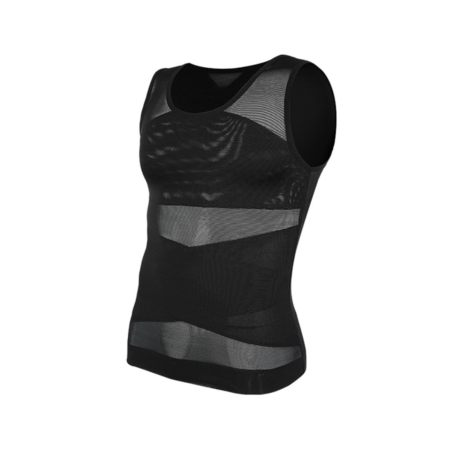 Cinturón Abdominal para Hombre Camiseta de compresión sin Mangas Malla Cruzada for Hombre, Transpirable, Moldeadora, Faja Reductora, Control Abdomen, Corporal