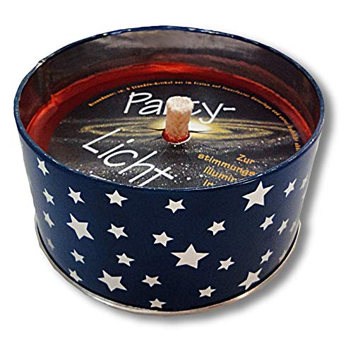 OLShop AG 10 Partylichter Flammschalen mit Blechhülle blau/Silberne Sterne Durchmesser: ca. 10,5 cm, Höhe: ca. 5,5 cm Partykerze Tischkerze Gartenkerze