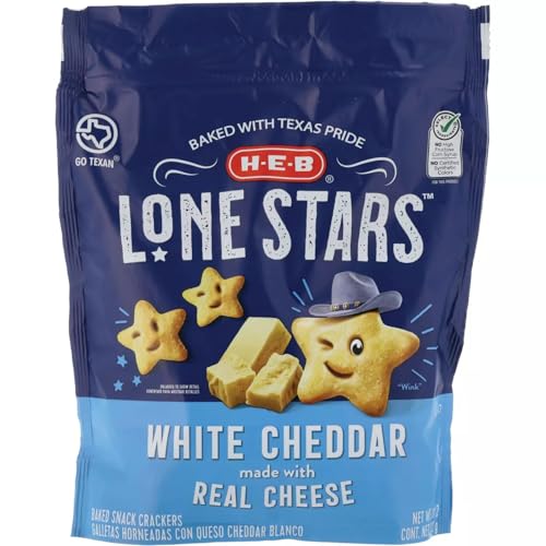 H‑E‑B White Cheddar Lone Stars Baked Snack Crackers 11 oz
