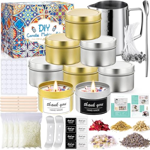 Frasheng Kit de Fabricación para Velas perfumadas, DIY Juego de Regalo,Juego de cera y accesorios, fácil, adecuado como regalo